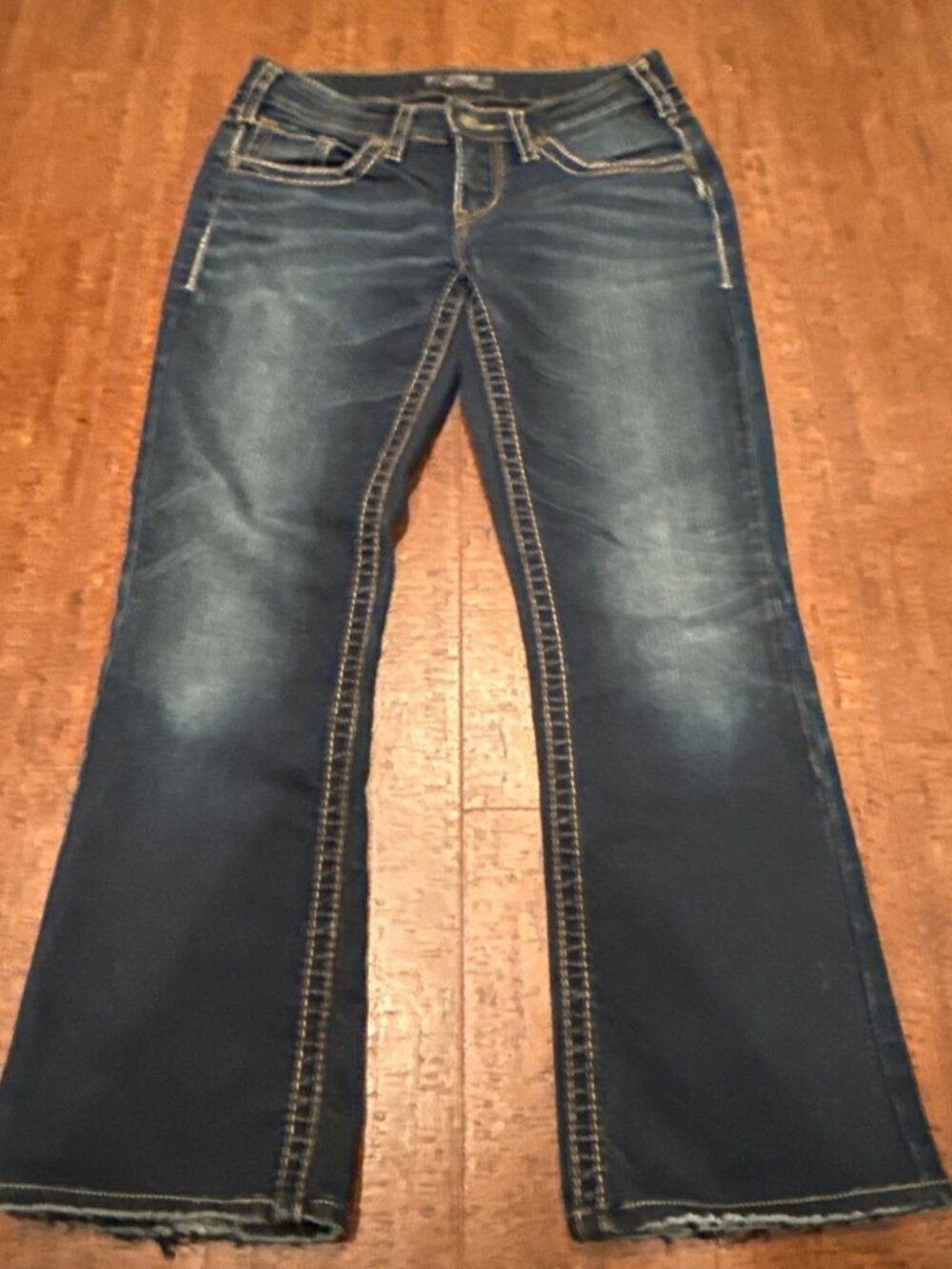 Silver Jeans Women’s 28x28 Aiko Bootcut Dark Wash Blue Denim